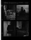 Man jumped under machine when he saw danger; Tobacco barn on truck (4 Negatives (March 17, 1955) [Sleeve 38, Folder d, Box 6]